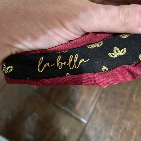 La Bella maroon burgundy goldstone embellished headband - Picture 2 of 3